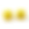 1 perle polygone silicone jaune 18 mm