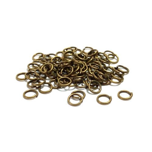 50 anneaux ouverts bronze 5 mm x 0.7 mm