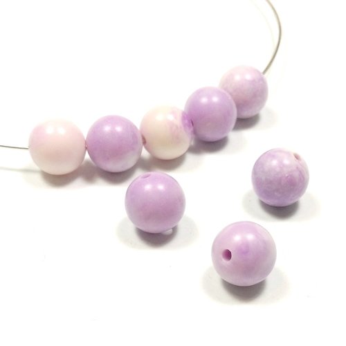10 perles de bénitier 8.5 mm coquillage naturel teinté
