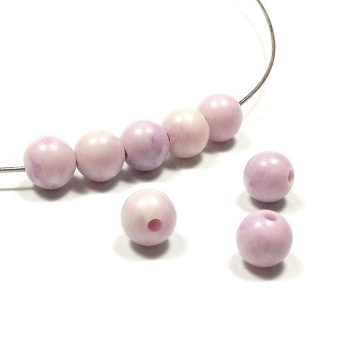 10 perles de bénitier 6 mm coquillage naturel teinté