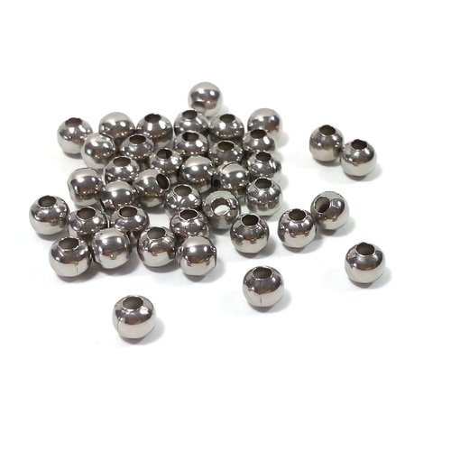 100 perles acier inoxydable 4 mm