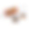20 perles rondelles strass orange 8 mm argent