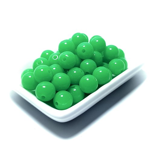 50 perles acrylique 10 mm jelly vert