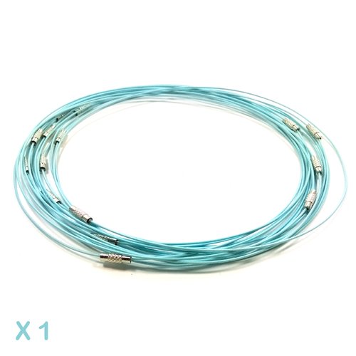 1 collier tour de cou fil câblé turquoise 45 cm