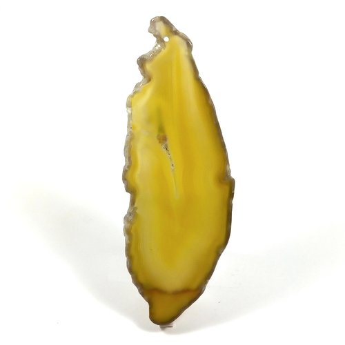 Tranche d'agate jaune pierre pendentif 105 x 39 mm