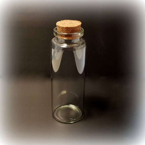 1 bouteille en verre 8 cm avec bouchon en liège