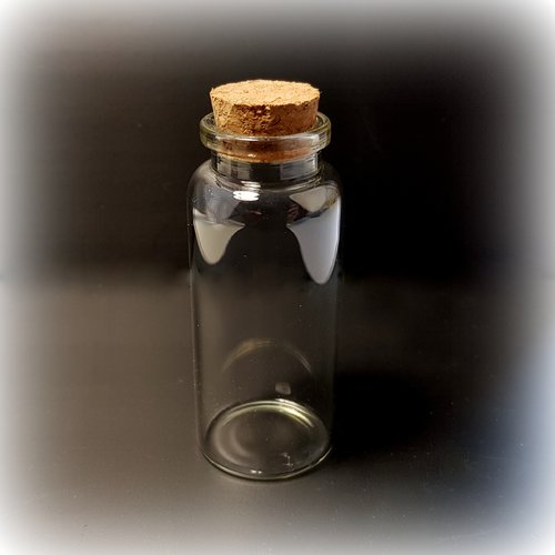1 bouteille en verre 7 cm avec bouchon en liège