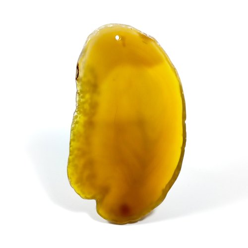 Grande tranche d'agate jaune pierre pendentif  88 x 52 mm