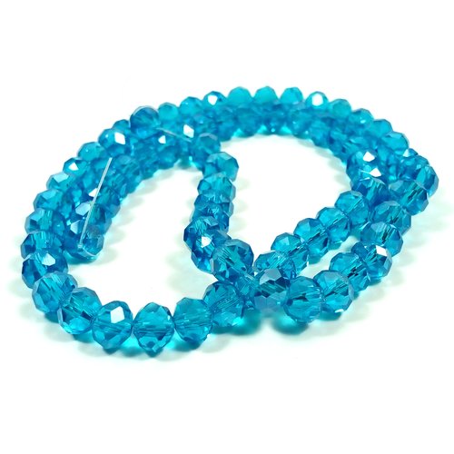 70 perles abaques 8 mm turquoise ab