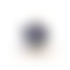 1 perle en céramique 12 mm fleurs bleu violet