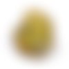 Grande tranche d'agate jaune kaki pierre pendentif 67 x 60 mm