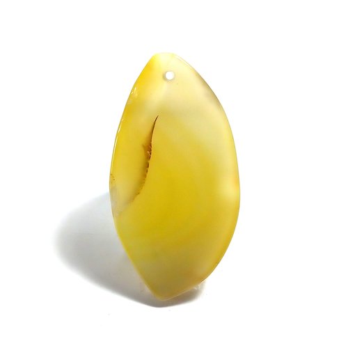 Tranche d'agate jaune, pendentif 55 x 29 mm