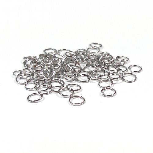 50 anneaux extra fins 3.5 mm acier inoxydable