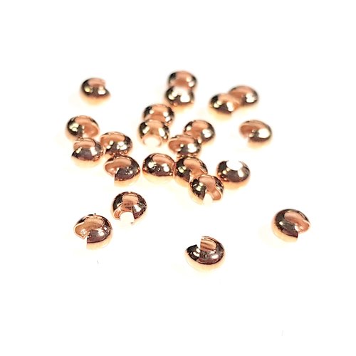 20 perles caches noeud en métal cuivre 3 mm