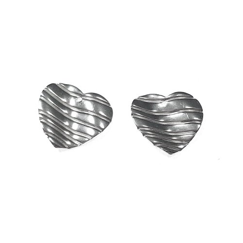 4 breloques pendentifs coeur acier inoxydable 18 x 18 mm