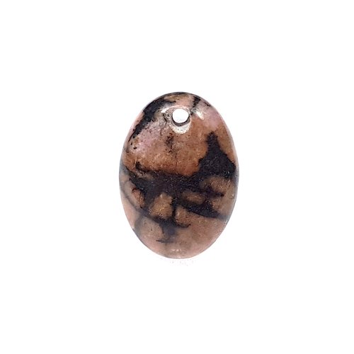 1 pendentif en pierre rhodonite naturelle galet 18 mm x 13 mm