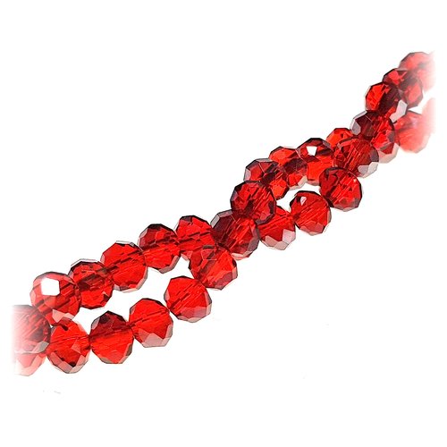 90 perles à facettes 6 mm rouge ab - perles abaques