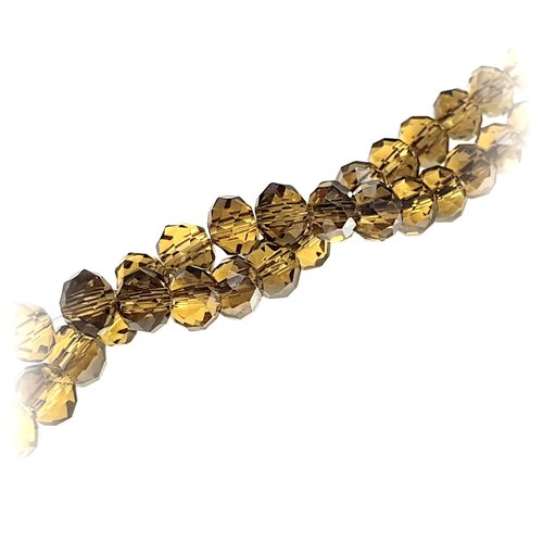 90 perles à facettes 6 mm ambre gris ab - perles abaques