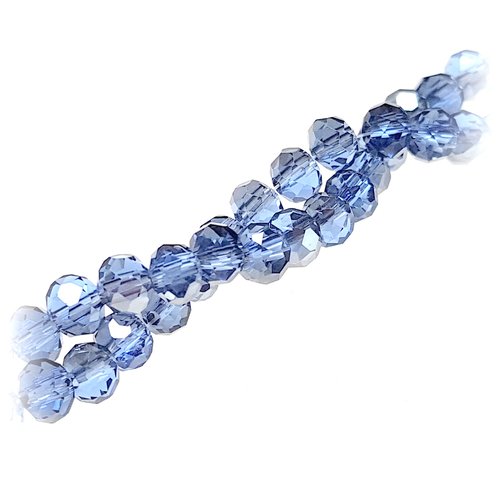 90 perles à facettes 6 mm bleu ab - perles abaques