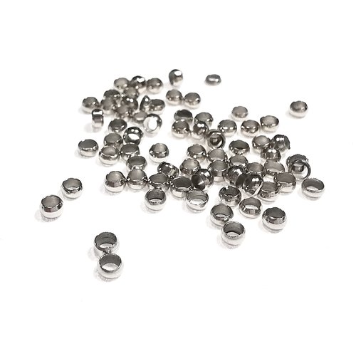100 perles a écraser 3 mm argent gris