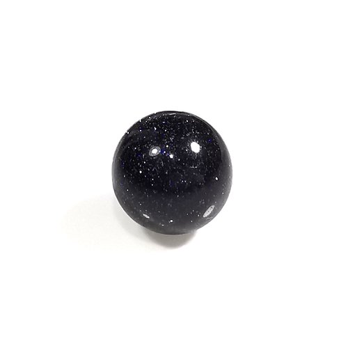 1 perle pierre non percée 12mm pierre de soleil bleue