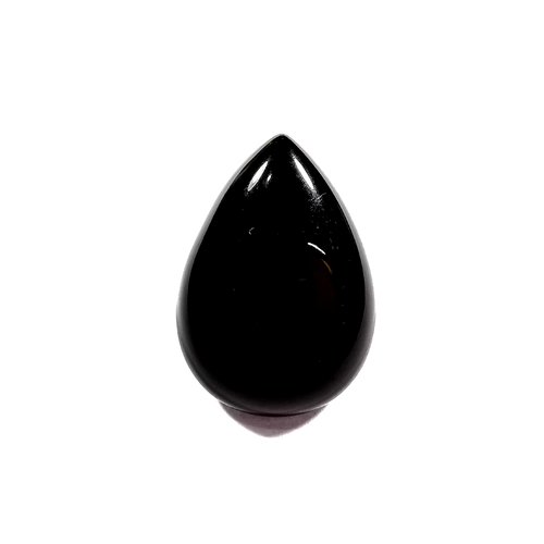 Cabochon pierre goutte poire obsidienne noire 25 mm x 18 mm