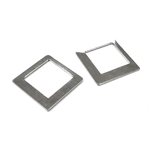Anneaux connecteurs carré excentré acier inoxydable 18 x 18 mm (x5)