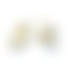 Perles pendentifs feuille pétale acrylique beige 29 mm x 18 mm (x10)
