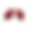 Perles pendentifs feuille pétale acrylique rouge 29 mm x 18 mm (x10)