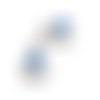 Pendentifs sequins émaillés (x2) breloques oeil de la chance blanc et bleu