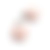 Pendentifs sequins émaillés (x2) breloques oeil de la chance rose chair et blanc