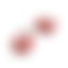Pendentifs sequins émaillés (x2) breloques oeil de la chance rouge et blanc
