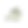 Pendentif chien blanc breloque en métal argenté émaillée 18 mm