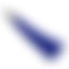 1 grand pompon 12 cm coupelle cône et fils soyeux bleu