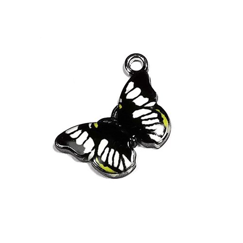Breloque papillon en métal argenté 20 mm x 13 mm