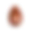 Pendentif goutte en pierre jaspe rouge 35 mm x 22 mm