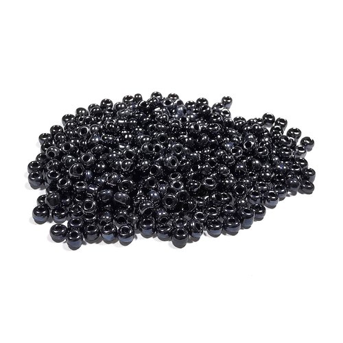 Perles de rocaille 8/0 3 mm noir irisé (50 grammes)