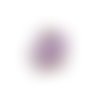 Pendentif breloque émaillée en métal doré fleur mauve 15 mm