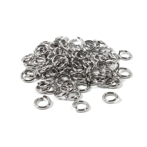 100 petits anneaux acier inoxydable 3 mm x 0.6 mm