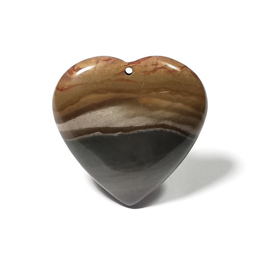 1 pendentif coeur pierre jaspe océan jaspe impérial 40 mm