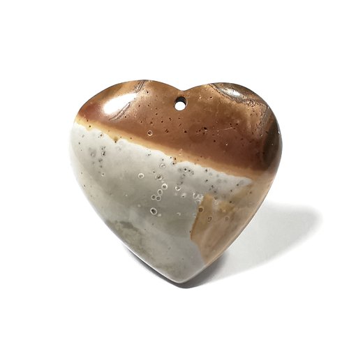 1 pendentif coeur pierre jaspe océan jaspe impérial 40 mm