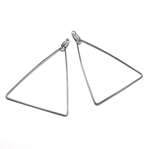 4 pendants créoles triangle boucle d'oreille acier inoxydable 49 x 34 mm