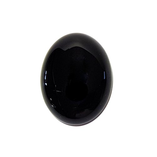 Cabochon en verre noir 30 mm x 22 mm