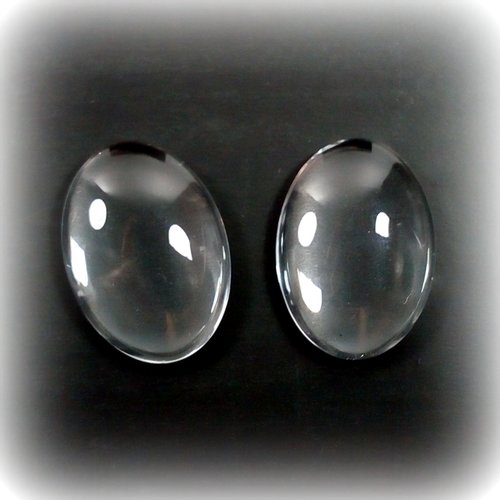 10 domes cabochons loupe ovale 18 mm