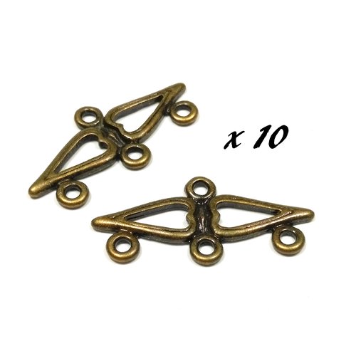 10 connecteurs chandeliers 31 mm bronze antique