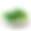 20 perles en verre drawbench 10 mm marbré vert irisé