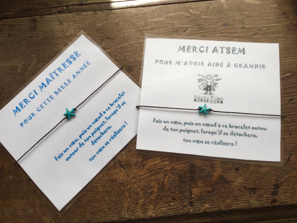 Bracelet Carte Merci Maitresse Ou Atsem Un Grand Marche