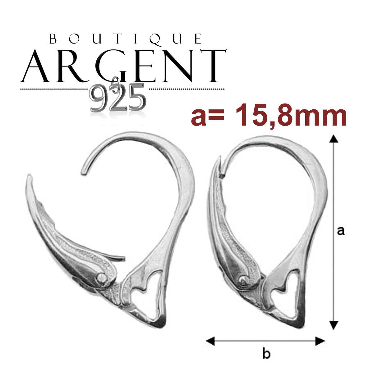Une paire crochets pour boucles d/'oreilles argent massif 925 dormeuses pendante