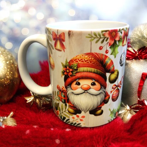 Mug de noël - gnome merry christmas