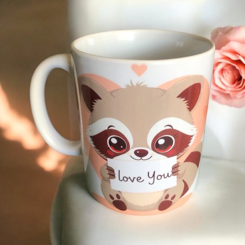 Mug design raton laveur "love you"